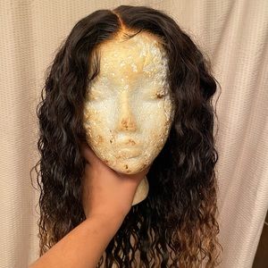4x4 hd lace closure curly ombre human hair wig (Traces Of Fiji)